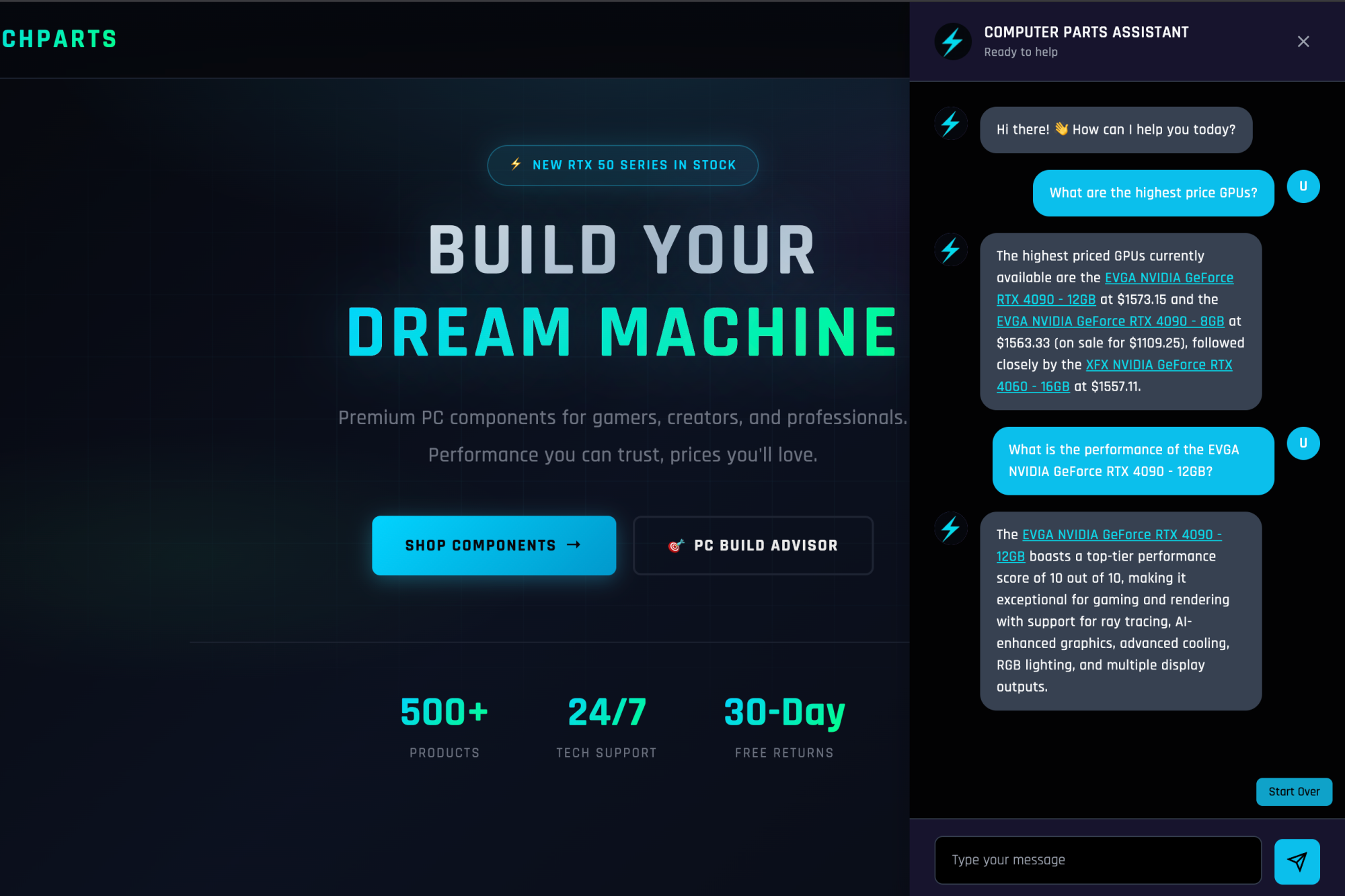 AI Assistant chatbot interface